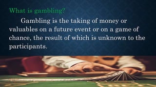 Is it wrong to gamble?
Gambling in itself can be an
amusement, and it is not against
Catholic moral standards if played
wi...