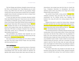 Yesus Tidak Mati di Tiang Salib
Pada hari Minggu pagi berikutnya datanglah seorang murid yang
lain, Petrus, untuk menengok Yesus. Tetapi didapatinya gua itu sudah
kosong, yang terlihat hanya kain kafan itu yang tergulung. Sebagai
seorang murid yang cinta pada gurunya tentulah Petrus dan pengikut-
pengikut lainnya kemudian menyimpan kain kafan itu dengan hemat
dan hormat secara turun-temurun.
Di mana dan kapan kain kafan itu kemudian ditemukan kembali
belum dapat diketahui dengan pasti. Tetapi menurut suatu riwayat kain
itu ditemukan di Katakombe (gua-gua tempat persembunyian kaum
Kristen Awal di Roma). Dalam tahun 438 Ratu Endoxia mengirimnya ke
Konstantinopel. Dalam tahun 1204 seorang ksatria Perancis, Otto de la
Roche, melarikan kain kafan itu dari Konstantinopel ketika kota itu
terancam oleh serangan tentara asing, dan membawanya ke Perancis.
Sejak tahun 1578 benda itu disimpan di Katedral Turin, Italia. Pada
waktu-waktu tertentu kain itu dikeluarkan dari simpanannya dan
dipertunjukkan kepada umum.
Pada pertunjukkan yang dilakukan bulan September dan awal
Oktober 1978, menurut taksiran dikunjungi oleh tidak kurang dari tiga
juta penonton (Newsweek, 18 September 1978).
Kain yang berukuran 4,36 m panjang dan 1,10 m lebar itu terbikin
dari lenan yang sejenis dengan tenunan Pompei, kota yang tertutup
oleh letusan gunung Vesuvius.
Potret yang Mempesona
Pada tahun 1898, Secondo Pia memotret kain kafan itu. Hasil potret
itu ternyata mencengangkannya. Karena, setelah dicuci maka potret
memperlihatkan bekas muka dan badan. Setelah foto diperbesar dan
diperiksa lebih seksama ternyata bahwa bekas muka dan badan, dan
tetesan-tetesan yang terdapat juga pada kain kafan itu, berasal dari
Yesus. Terdapatnya bekas-bekas itu dimungkinkan oleh karena
dipakainya gaharu (aloes) yang efeknya sama dengan efek zat kimia
fotografis dalam zaman modern ini.
Yesus Tidak Mati di Tiang Salib
| 26 |
Atas perintah Gereja Katolik, seorang pemotret Guiseppe Enrie,
melakukan pemotretan ulang pada tahun 1933. Hasil potret Enrie
membenarkan foto Pia. Keaslian foto-foto Enrie dikuatkan oleh
kesaksian lima orang ahli potret dan seorang pengacara Italia, G.
Turbulio.
Mengenai hasil potret itu sendiri Enrie berkata bahwa “Jejak-jejak
itu adalah reproduksi tulen dari bekas bagian-bagian badan manusia.”
Paus Pius XI sendiri berkata pada tanggal 5 September 1936 tentang
keaslian bekas-bekas badan manusia dalam kain kafan itu: “Non e opera
umana.” (Ini bukanlah pekerjaan tangan manusia).
Dari hasil-hasil pemotretan itu diketahui beberapa kenyataan yang
mempesonakan. Pada foto bekas kepala terlihat 12 tetesan darah hidup
yang keluar dari luka-luka bekas mahkota duri yang dipakaikan ke
kepala Yesus oleh orang-orang Yahudi. Dan juga terlihat 16 tetesan
darah bekas paku di tangan dan di kaki, dan bekas luka di sisi dan dada
yang disebabkan tusukan tombak. Tusukan tombak itu ternyata tidak
mengenai jantung dan paru-paru, meski pun ia menembus sisi kanan
sampai ke dada kiri. Pada foto bekas muka dan kepala terlihat pipi
kanan yang bengkak dan rambut keriting yang panjangnya sampai ke
bahu, suatu model potongan rambut yang lazim pada kaum Yahudi di
masa Yesus hidup.
Dari adanya darah hidup yang mengalir ke kain kafan dan dari
kenyataan jantung tidak kena tusukan tombak, diperoleh kesimpulan
yang tak terbantah bahwa jantung Yesus masih berdenyut setelah ia
| 25 |
 