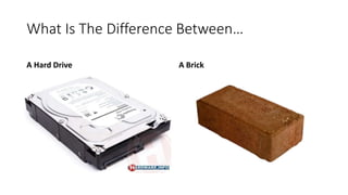 What Is The Difference Between…
A Hard Drive A Brick
 