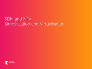 SDN and NFV
Simplification and Virtualisation
 