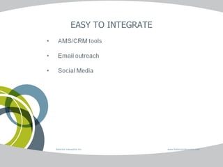EASY TO INTEGRATE Balance Interactive Inc.   www.BalanceInteractive.com 