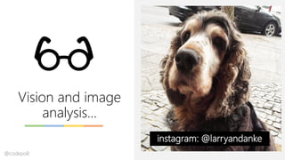 Vision and image
analysis…
instagram: @larryandanke
@codepo8
 