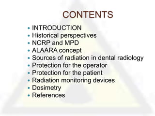 Radiation protection and dosimetry in dental radiology | PPTX