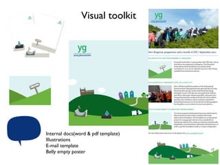 Visual toolkit




Internal docs(word & pdf template)
Illustrations
E-mail template
Belly empty poster
 