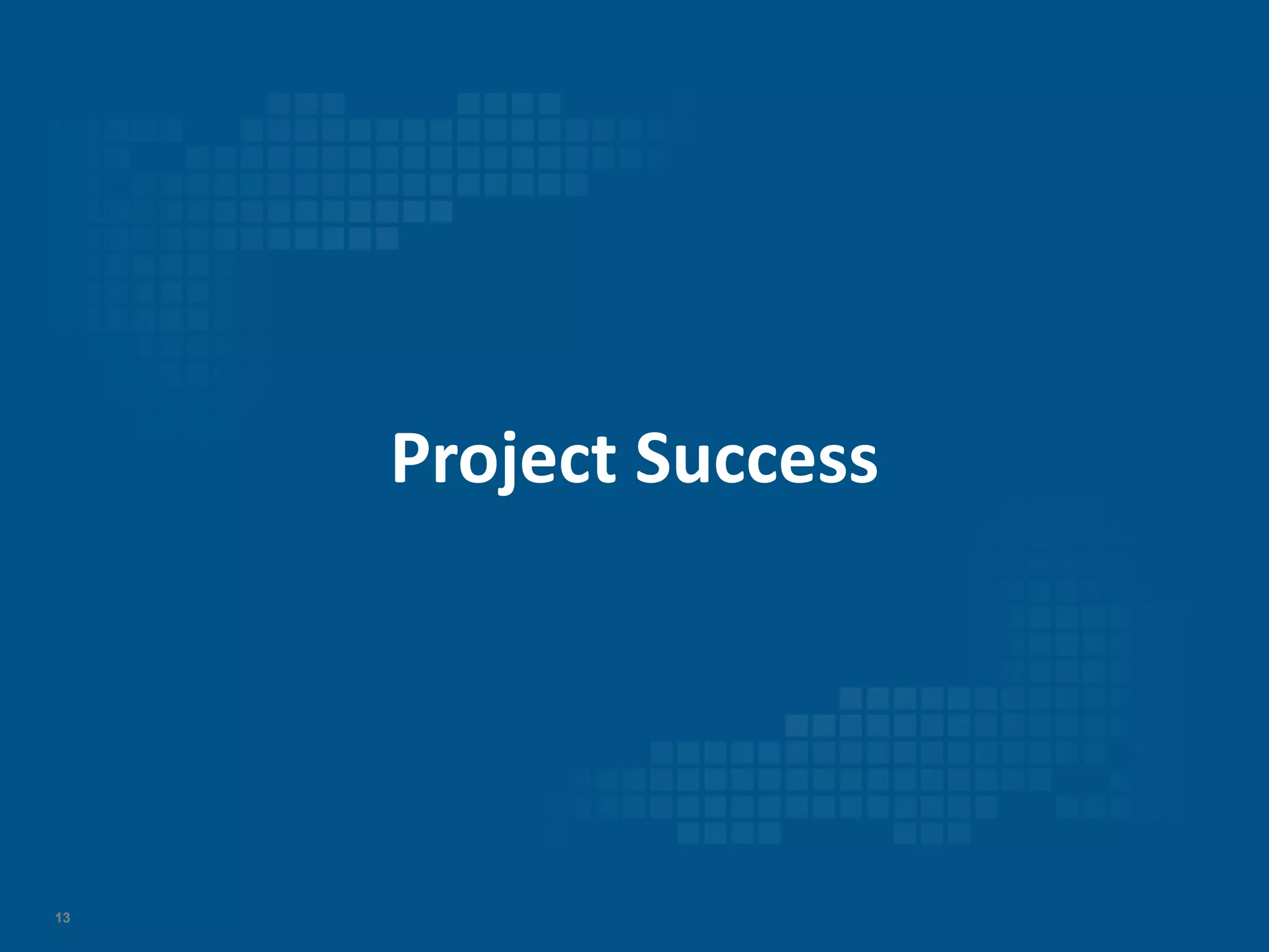 13
Project Success
 