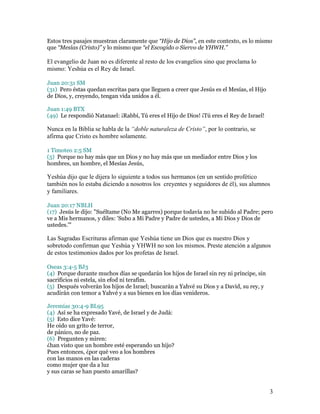 Estos tres pasajes muestran claramente que “Hijo de Dios”, en este contexto, es lo mismo
que “Mesías (Cristo)” y lo mismo ...