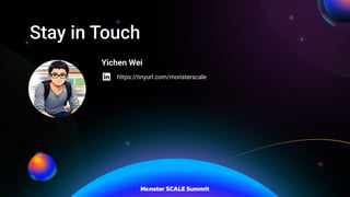 Stay in Touch
Yichen Wei
https://tinyurl.com/monsterscale
Your photo
goes here,
smile :)
 