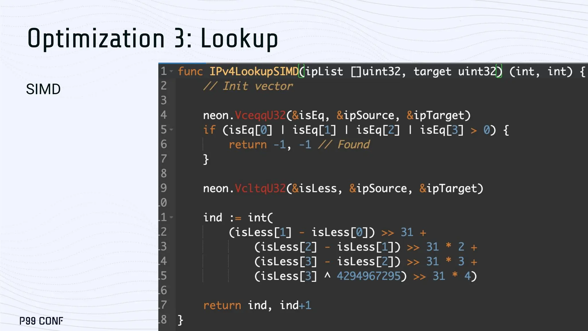 Optimization 3: Lookup SIMD 
