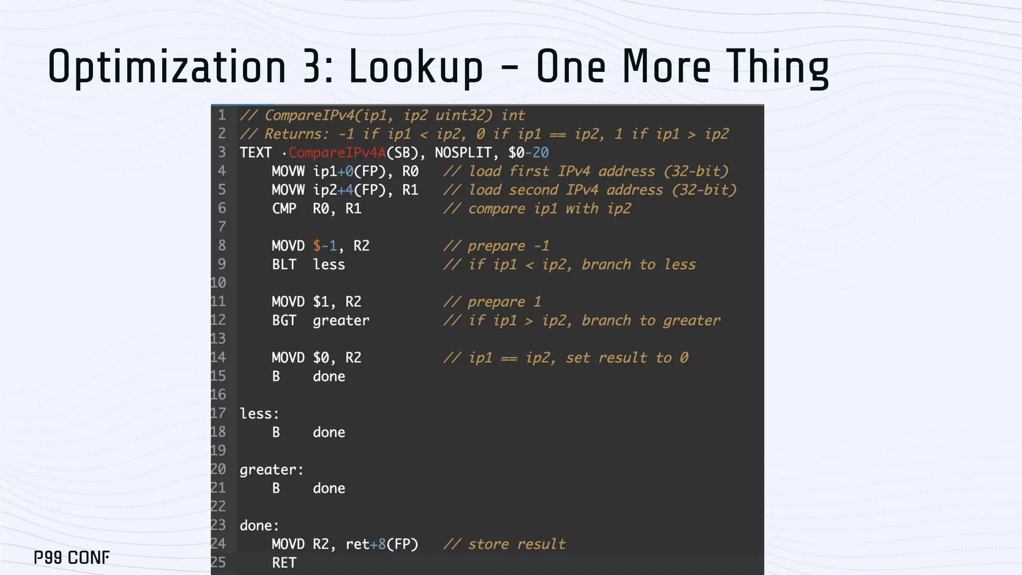 Optimization 3: Lookup - One More Thing 