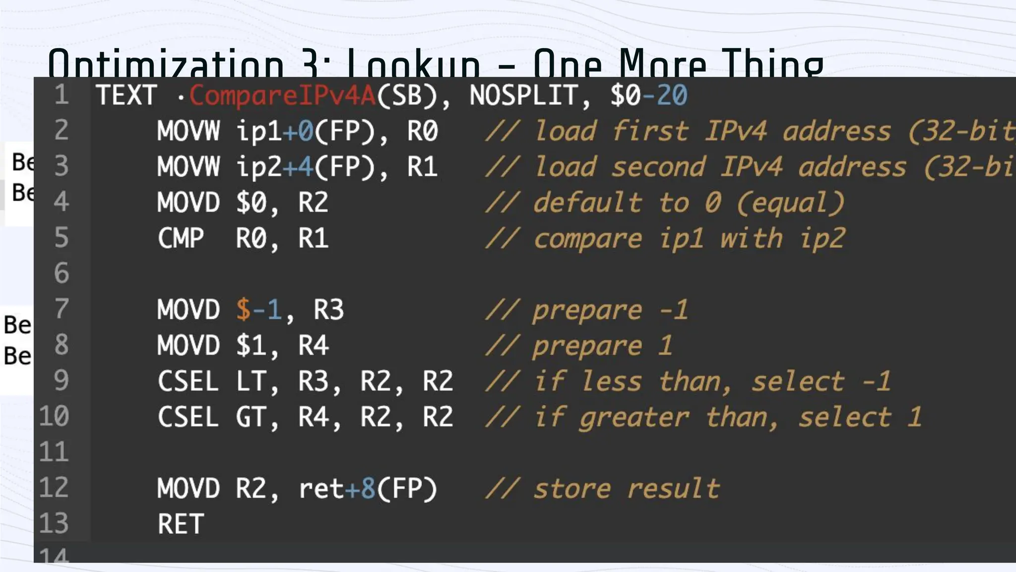 Optimization 3: Lookup - One More Thing 