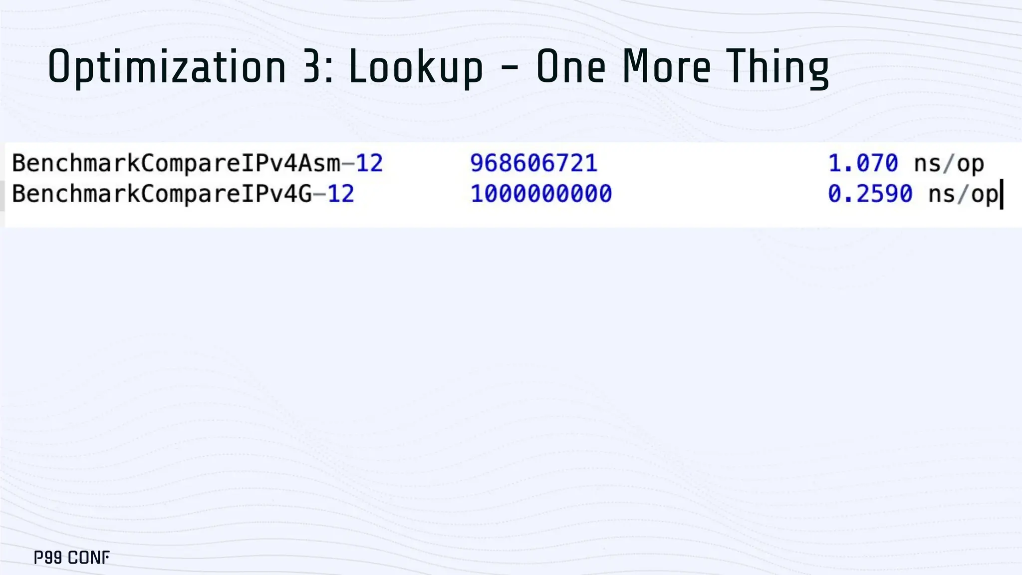 Optimization 3: Lookup - One More Thing 