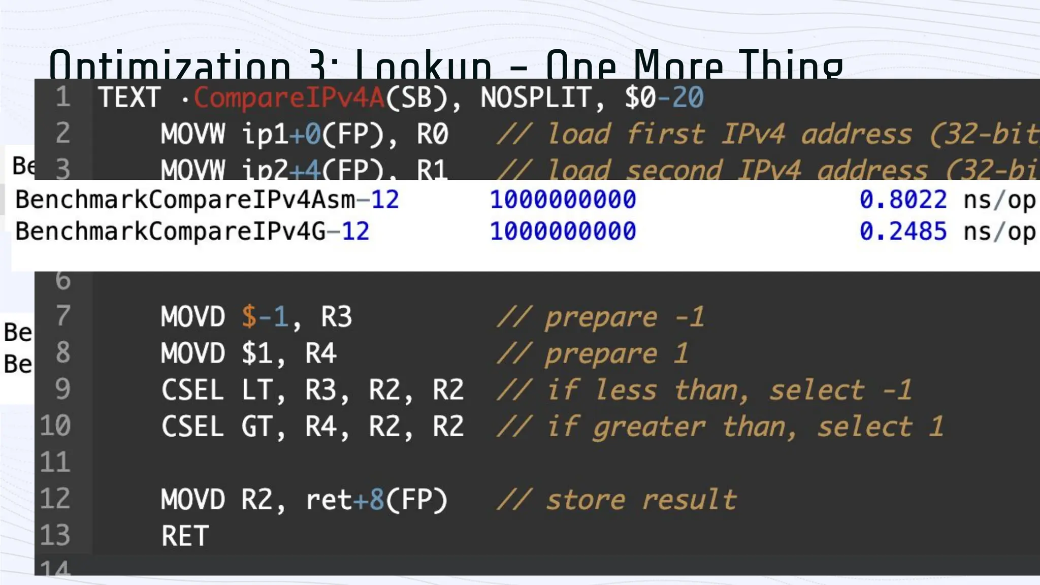 Optimization 3: Lookup - One More Thing 