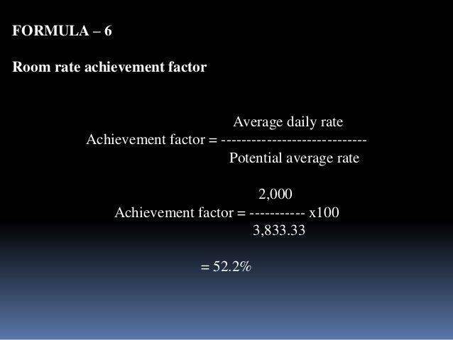 yield management factor rate formula