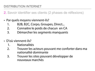2. Savoir identifier ses clients (2 phases de réflexions)
DISTRIBUTION INTERNET
 