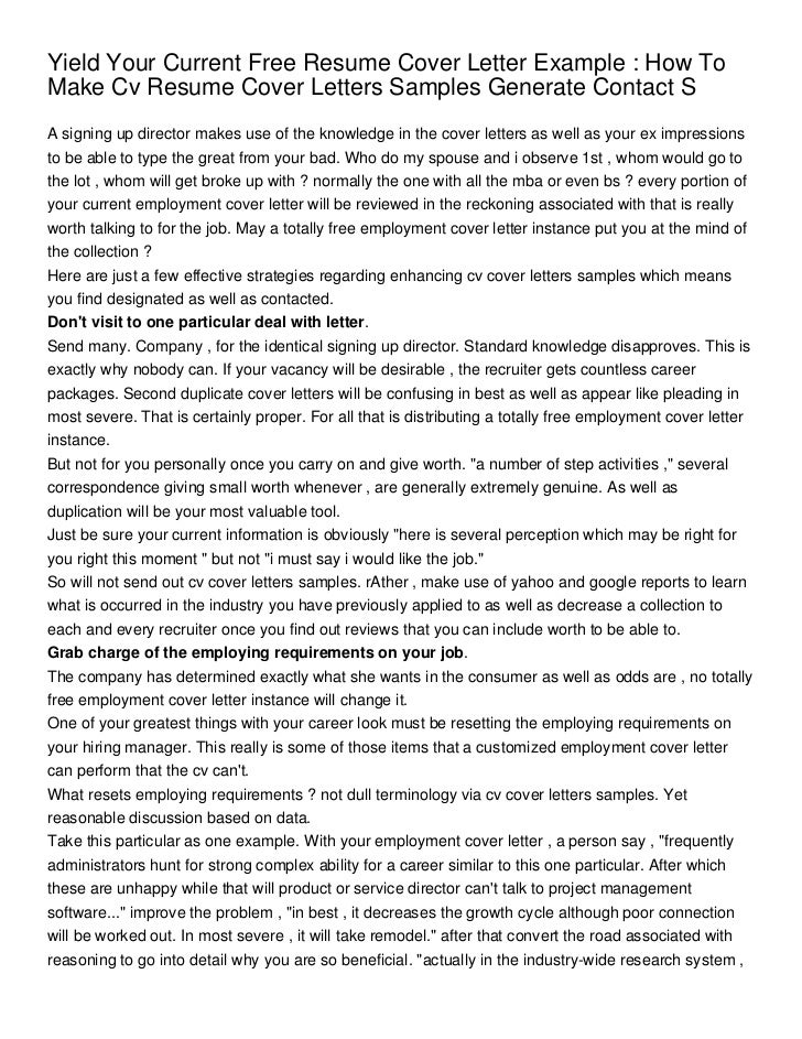 Creating a cover letter for resume