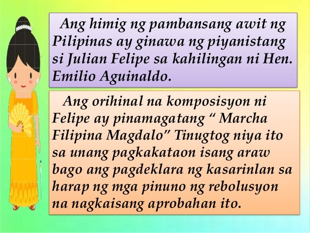 Ano Ang Bagay Na Sinasagisag Ng Pambansang Awit Ng Pilipinas - debagay