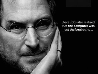 Steve Jobs also realized
that the computer was
 just the beginning...
 