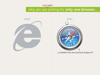 once again

  why are we writing for only one browser...

2000                              2010




                     ...