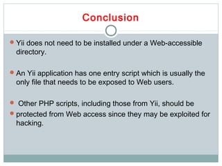 Yii framework | PPT