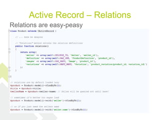 Active Record – Relations
Relations are easy-peasy
 
