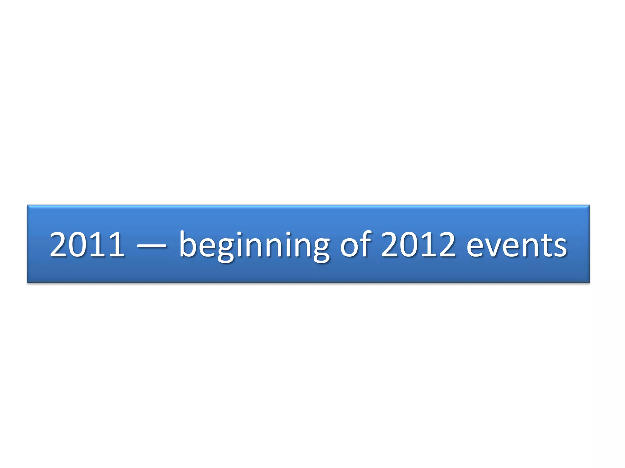 2011 — beginning of 2012 events
 