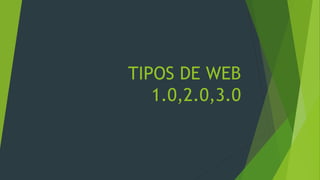 TIPOS DE WEB
1.0,2.0,3.0
 