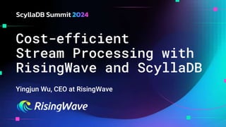 Cost-Efficient Stream Processing with RisingWave and ScyllaDB | PPTX