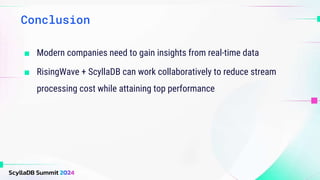 Cost-Efficient Stream Processing with RisingWave and ScyllaDB | PPTX