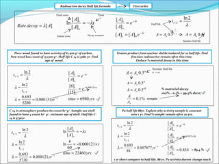 Option C Nuclear Physics, Radioactive decay and half life | PPT