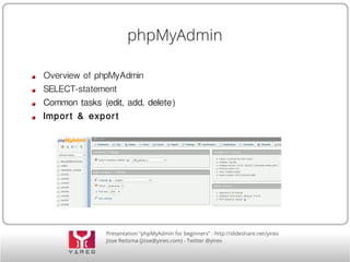 Joomla!: phpMyAdmin for Beginners | PDF