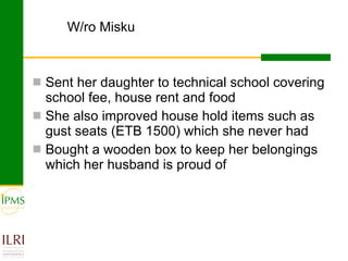 Gender focused service provision and its impact: IPMS Goma experience