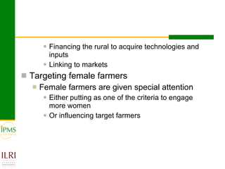 Gender focused service provision and its impact: IPMS Goma experience