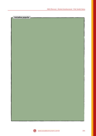 www.acasadoconcurseiro.com.br 221
INSS (Técnico) – Direito Constitucional – Prof. André Vieira
Iniciativa popular
 