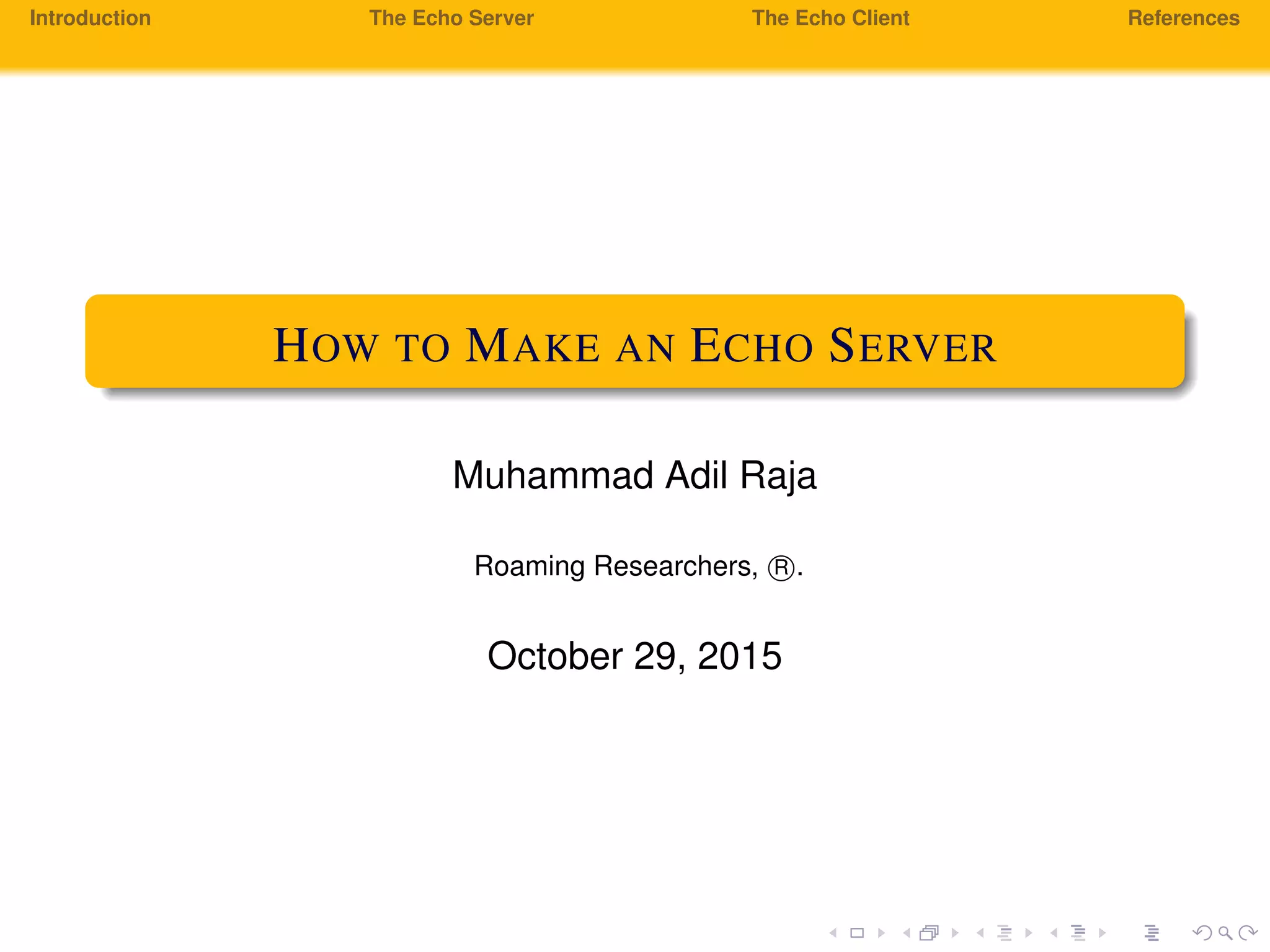 How to Make an Echo Server | PPT