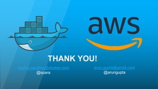 THANK YOU!
arun.gupta@gmail.com
@arungupta
sophia.parafina@docker.com
@spara
 