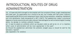 INTRODUCTION, ROUTES OF DRUG
ADMINISTRATION
 