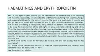 HAEMATINICS AND ERYTHROPOIETIN
 