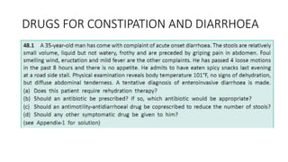 DRUGS FOR CONSTIPATION AND DIARRHOEA
 
