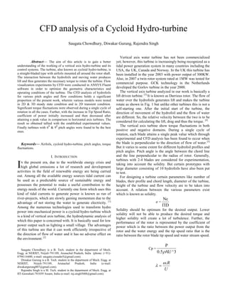 CFD analysis of a cycloid hydro-turbine | PDF