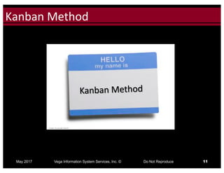 Click to edit Master title styleKanban	Method
May 2017 Vega Information System Services, Inc. © Do Not Reproduce 11
image via google search
 
