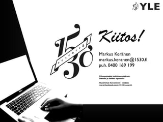 Ylen Suomalaiset verkossa 2010 - tutkimuksen esittely