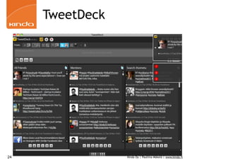 TweetDeck




24               Kinda Oy | Pauliina Mäkelä | www.kinda.fi
 