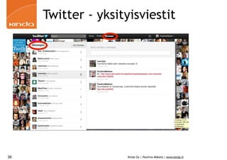 Twitter - yksityisviestit




36                   Kinda Oy | Pauliina Mäkelä | www.kinda.fi
 