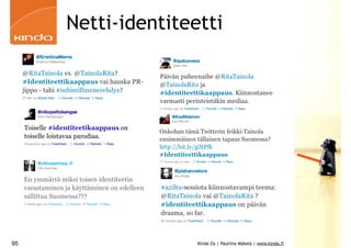Netti-identiteetti




95                  Kinda Oy | Pauliina Mäkelä | www.kinda.fi
 
