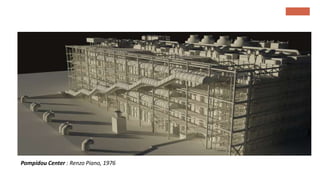 Pompidou Center : Renzo Piano, 1976
 