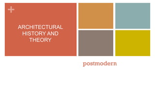+
postmodern
ARCHITECTURAL
HISTORY AND
THEORY
 