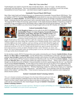 What is My 5 Year Action Plan?
Youth delegates were asked to envision the steps towards their dreams – from 1 to 5 years –...