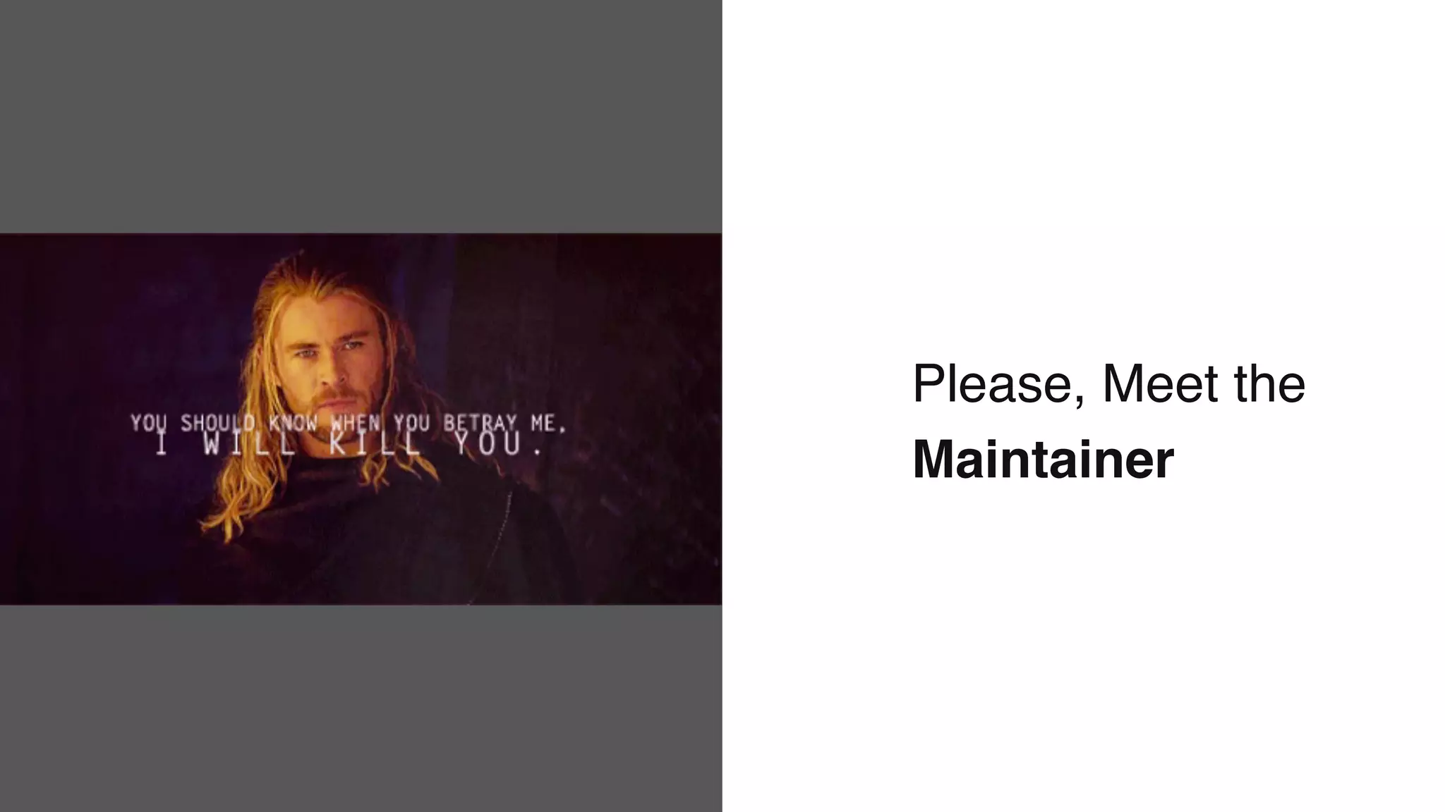 Please, Meet the  
Maintainer
 