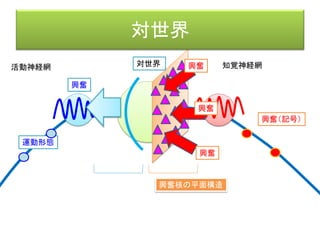 遅延反応系
INPUT OUTPUT
時間
情報抽象度
反射的に行動
少し場合ごとに対応
抽象的に思考
理論的に考える
言語化のプロセス
反応を遅延させるところに、知性の生じるチャンスがある。
 