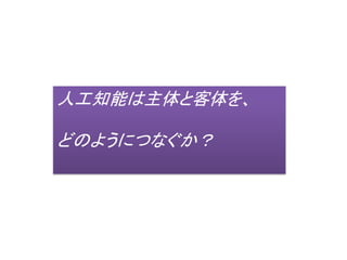 対空間
活動神経網
知覚神経網
興奮（記号）
興奮
対空間
運動形態
３次元における対象の需要
＝空間における座標をもった対象を認識する
一塊として認識する
（＝対象として認識する）
 